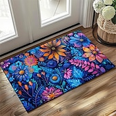 cheap Doormats-Pointillism Flowers Doormat Floor Mats Washable Rugs Kitchen Mat Non-Slip Oil Proof Rug Indoor Outdoor Mat Bedroom Decor Bathroom Mat Entrance Rug