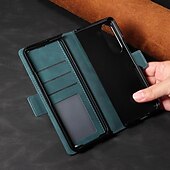 tanie Etui do telefonów Samsung-telefon Kılıf Na Samsung Galaxy Z Fold 5 Z Fold 4 Z Fold 3 Etui na karty portfela Magnetyczne Ochrona całego ciała Stopka Retro PC Skóra PU