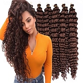 levne Clip in Extensions-latinskoamerické háčkované vlasy 14 palců 18 palců 22 palců 6ks / balení havajská kudrna hluboké vlnění háčkované vlasy ocean wave syntetické vlasy cop háčkování prodlužování vlasů