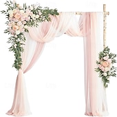 preiswerte Herr und Frau Hochzeit-Hochzeitsbogen-Blumensimulationsblumen-Set mit fünf künstlichen Plaketten, Blumendekoration, Blumenarrangement