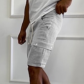 abordables Classique-Homme Short Cargo Short Cordon Taille elastique Multi poche Plein Vestimentaire Court Extérieur du quotidien Sortie Mode Classique Noir Jaune