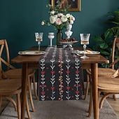 baratos Toalhas de Aparador-Inspirado em william morris arte estilo impressão corredor de mesa estilo country, decoração de mesa de jantar de cozinha, corredores de mesa de decoração de impressão para interior ao ar livre casa