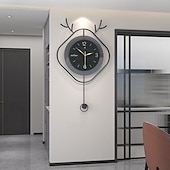 tanie Dekoracje ścienne-Zegar ścienny nordic study salon nowoczesny prosty zegar ścienny wejście do domu dekoracja do tła kreatywny zegar ścienny do restauracji 37*65 42*72 47*81