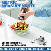 economico Utensili e gadget da cucina-Set di cucchiai dosatori in acciaio inox, set di 6 cucchiai dosatori in metallo per misurare gli ingredienti secchi e liquidi della cottura