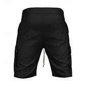 abordables Classique-Homme Short Cargo Short Cordon Taille elastique Multi poche Plein Vestimentaire Court Extérieur du quotidien Sortie Mode Classique Noir Jaune