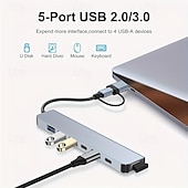 abordables Periféricos de ordenador-Estación de acoplamiento de 8 en 2 concentradores con conjunto de combinación de unidad flash USB