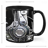 cheap Mugs &amp; Cups-Novelty Mechanic Engine Mugs Unique Coffee Mugs Fathers Day Mug Automotive Art Mechanic Funny Coffee Mug Cool Dad Gifts from Daughter Son Wife for Christmas Birthday Novelty Gag Gift Tea Cup 11oz