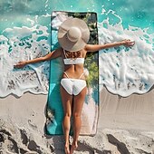 Недорогие наборы пляжных полотенец-пляжное полотенце удобные одеяла любовь морская серия банное полотенце большое полотенце с 3d принтом полотенце банное полотенце пляжная простыня одеяло классическое 100% микроволокно