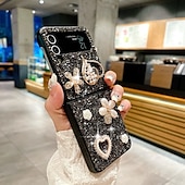 Χαμηλού Κόστους Samsung Θήκη-τηλέφωνο tok Για Samsung Galaxy Z Flip 7 Z Flip 6 Z Flip 5 Z Flip 4 Z Flip 3 για γυναίκες κορίτσι Bling Glitter Shiny Ανθεκτική σε πτώσεις Καρδιά TPU