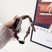 levne Řemínky na Apple Watch-Kožená kapela Kompatibilní s Řemínek k hodinkám Apple Watch 38 mm 40 mm 41 mm 42 mm 44 mm 45 mm 49 mm Robustní Kovová spona Nastavitelný Pravá kůže Náhradní pásek na hodinky pro iwatch Ultra 2 Series