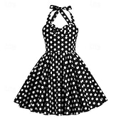 levne Šaty-Retro 50. léta Rockabilly Šaty Houpací šaty Puntíky Dívčí Karneval Plesová maškaráda Denní nošení loučení se svobodou nevěsty Dětské Šaty