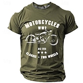 cheap Men&#039;s Funny T shirts-Men&#039;s Graphic Motorcycle T shirt Tee Top Short Sleeve T shirt 3D Print Crew Neck Shirt Daily Designer Retro Vintage Sports Outdoor Holiday Going out Black Navy Blue Army Green Spring &amp; Summer