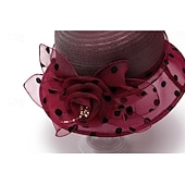 olcso Fascinatorok és kalapok-Elegáns Retró Rockabilly Halászsapka Elragadó ember Szalma napkalap Pöttyös Pöttyös Jelmez Női Tengerpart Parti Alkalmi / Napi Felnőttek Kalap