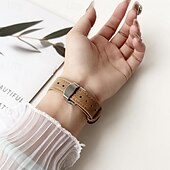 levne Řemínky na Apple Watch-Kožená kapela Kompatibilní s Řemínek k hodinkám Apple Watch 38 mm 40 mm 41 mm 42 mm 44 mm 45 mm 49 mm Robustní Kovová spona Nastavitelný Pravá kůže Náhradní pásek na hodinky pro iwatch Ultra 2 Series