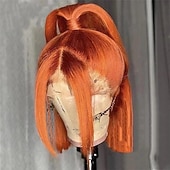 economico Parrucche lace front capelli veri-Parrucca frontale in pizzo 13x4, parrucca corta in pizzo frontale, parrucche per capelli umani colorati, densità 150%