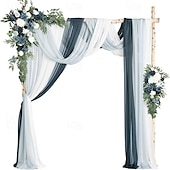preiswerte Herr und Frau Hochzeit-Hochzeitsbogen-Blumensimulationsblumen-Set mit fünf künstlichen Plaketten, Blumendekoration, Blumenarrangement