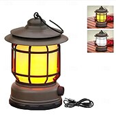 cheap Flashlights &amp; Camping Lights-LED Outdoor Camping Lantern Rechargeable LED USB Tourist Hook Torch Retro Style Rechargeable LED Camping Lamp for Outdoor Tent Night Light Emergency Lantern