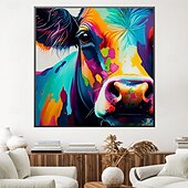 billiga Djurmålningar-abstrakt koolja målning handmålad färgglad djur textur målning unikt konstverk levande djur canvas målning för väggkonst bondgård inredning vardagsrum vardagsrum heminredning