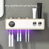 お買い得  パーソナルケア・エレクトロニクス-歯ブラシ消毒剤 - 歯ブラシ消毒剤とホルダー - 歯ブラシスロット 6 個 &amp; タイミング機能 - コードレス壁掛け歯ブラシ滅菌器浴室用歯ブラシクリーナー