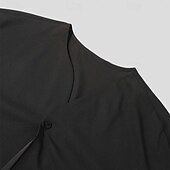 cheap Men&#039;s Button Up Shirts-Men&#039;s Shirt Summer Shirt Casual Shirt Beach Shirt Black White Long Sleeve Plain V Neck Hawaiian Holiday Clothing Apparel Fashion Casual Comfortable