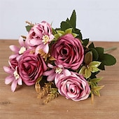 economico Il signor e la signora matrimonio-2 pezzi simulati di rosa artificiale palla crisantemo decorazione della casa ornamenti di fiori artificiali oggetti di scena di nozze fiori artificiali