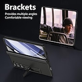 Недорогие Чехлы для Samsung-телефон Кейс для Назначение SSamsung Galaxy Z-сгиб 6 Z Fold 5 Z Fold 4 Z Fold 3 Кейс на заднюю панель со стендом и протектор экрана Полная защита тела броня ПК