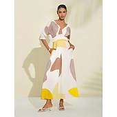  szatén esküvői vendégzseb virágos v nyakú maxiruha