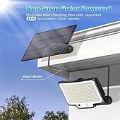abordables Farolas-1 foco solar de 228 LED para exteriores, luces solares de pared divididas, sensor de movimiento, 3 modos de iluminación desde el anochecer hasta el amanecer, lámpara de pared impermeable IP65 con control remoto.