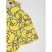 cheap Birds &amp; Animals-Men&#039;s Animal Duck Shirt Summer Hawaiian Shirt Aloha Shirt Short Sleeves Shirt Turndown Fashion Designer Casual Outdoor Street Casual Black Yellow Red 3D Print S M L