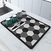 cheap Kitchen Storage-Coffee Mat, Coffee Maker Mat for Countertops, Absorbent Dish Drying Mat for Kitchen Counter, Under Coffee Maker Coffee Machine Coffee Pot Espresso Machine Dish Rack