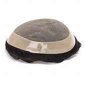 halpa Hiuspalat ja -housut-Miesten Remy-hius Tupeet Laineita Monofilamentti / 100% käsinsidottu / Täysi pitsi Paras laatu / Luonnollinen hiusviiva / 100% Neitsyt Juhla / Ystävänpäivä / Arki-asut