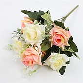 economico Il signor e la signora matrimonio-2 pezzi simulati di rosa artificiale palla crisantemo decorazione della casa ornamenti di fiori artificiali oggetti di scena di nozze fiori artificiali