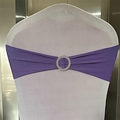 tanie Ślub Pana i Pani-50 sztuk dekoracje na krzesła weselne elastyczne kokardy i szarfy na krzesła na imprezę ceremonia recepcja bankiet elastan pokrowce na krzesła pokrowce na narzuty