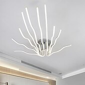 رخيصةأون إضاءات الأسقف-تركيبات إضاءة السقف LED الحديثة لغرفة المعيشة، مصباح سقف حديث 138 وات مع جهاز تحكم عن بعد، ثريا قابلة للتعتيم لغرفة الطعام، 10 عصي مصباح سقف متموج قابل للتركيب فقط مع جهاز التحكم عن بعد