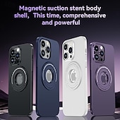 Недорогие Чехлы для iPhone-телефон Кейс для Назначение Айфон 15 Про Макс Плюс iPhone 14 13 12 Pro Max Plus Кейс на заднюю панель со стендом Поддержка беспроводной зарядки Защита от удара ПК Металл
