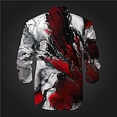 economico Modello 3D-Per uomo 3D Print Camicia con bottoni Camicie stampate Manica lunga Sottoculturale Da mare Feste Strada Primavera estate Collo ripiegabile Stampa Bottone giù Rosso Blu Viola Verde
