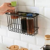 cheap Kitchen Storage-2pcs Storage Racks Metal Wire Storage Basket Wall Hanging Basket Wall Mounted Organizer Basket for kitchen Office Pantry Bathroom Cabinet Kitchen Organizers and Storage Kitchen Accessories