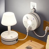 abordables electrodomésticos-Portalámparas de escritorio, lámpara de escritorio LED, luz de noche junto a la cama con enchufe que se puede utilizar en múltiples funciones. 3 tipos de luces ajustables. 3 * enchufe 2 * interfaz usb