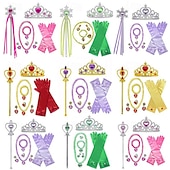 baratos festa de verão havaiano-Conjunto de cosplay de acessórios de princesa combinação elsa coroa colar de luva