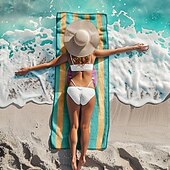 Недорогие наборы пляжных полотенец-Пляжное полотенце, банное полотенце, большое полотенце с 3D принтом и морским узором, банное полотенце, пляжная простыня, одеяло, классическое удобное одеяло из 100% микроволокна