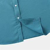 economico camicia da uomo con bottoni-Per uomo Camicia Camicia Estiva Camicia casual Camicia da Spiaggia Camicia con Bottoni Bianco Verde chiaro Blu marino Blu Viola Manica Corta Semplice Bavero Vacanza Camicia hawaiana Tasca