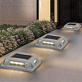 economico Luci a terra-Luci solari per vialetto, lampada da ponte per passerella Lampada a LED per gradini per scale esterne ad energia solare per cortile, patio, giardino