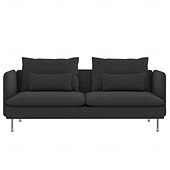 baratos Cobertura de Sofa-Capa de Sofá 3 Lugares Cor Sólida com Almofadas Revestidas em Algodão 100% com Braços