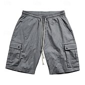 abordables Classique-Homme Short Cargo Short Cordon Taille elastique Multi poche Plein Vestimentaire Court Extérieur du quotidien Sortie Mode Classique Noir Jaune