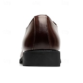 cheap Formal-Men&#039;s Brown Faux Leather Oxford Shoes with Crocodile-Patterned Toe Cap – Lace-Up Design, Stylish and Comfortable for Casual or Formal Occasions