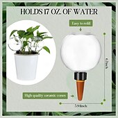 abordables Arrosage et irrigation-Globes d&#039;arrosage automatiques pour plantes de 17 oz, arrosage automatique en plastique, ampoules d&#039;arrosage pour plantes d&#039;intérieur, irrigation goutte à goutte, dispositifs d&#039;arrosage avec contrôle