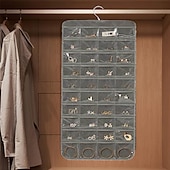 economico Portagioie e porta trucchi-borsa organizer per gioielli sospesi con 80 tasche - gancio girevole su entrambi i lati per collane, orecchini, custodia espositiva a parete antipolvere per accessori