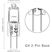 abordables Ampoules LED double broche-10 pièces ampoule halogène g4 10w 12v ampoule de hotte de cuisine blanc chaud 3000k pour chambre salle de bain armoire salon et salle à manger efficacité énergétique