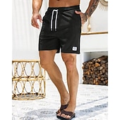 abordables Bermudas estilo casual-Hombre Pantalón corto Pantalones cortos casuales Pantalones cortos de pana Bolsillo Correa Cintura elástica Plano Comodidad Corto Festivos Playa Fin de semana Moda Casual Negro Amarillo Microelástico