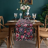 baratos Toalhas de Aparador-Inspirado em william morris arte estilo impressão corredor de mesa estilo country, decoração de mesa de jantar de cozinha, corredores de mesa de decoração de impressão para interior ao ar livre casa